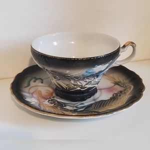 Vtg Benson's Dragonware Moriage Cup & Saucer Hand Painted Porcelain Japan